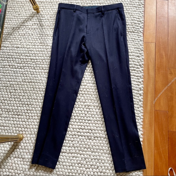 HUGO BOSS slimfit blue Nailhead wool suit trousers